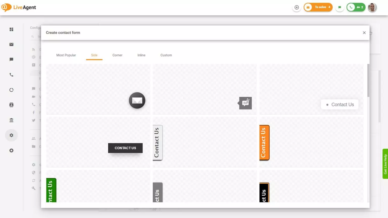 Φόρμα επικοινωνίας LiveAgent