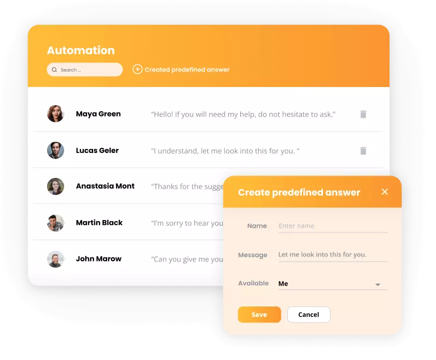 LiveAgent's automations - predefined answers