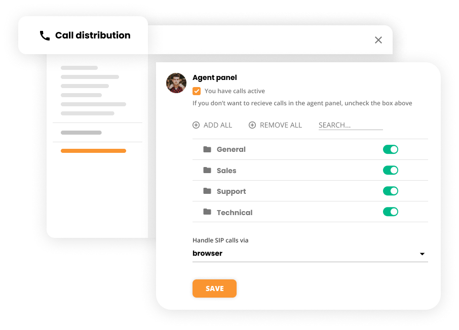 Ρυθμίσεις διανομής κλήσεων στο λογισμικό Contact center - LiveAgent