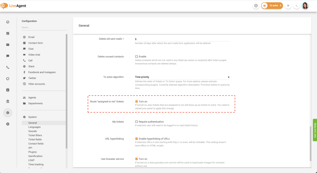Assign tickets to me feature in LiveAgent