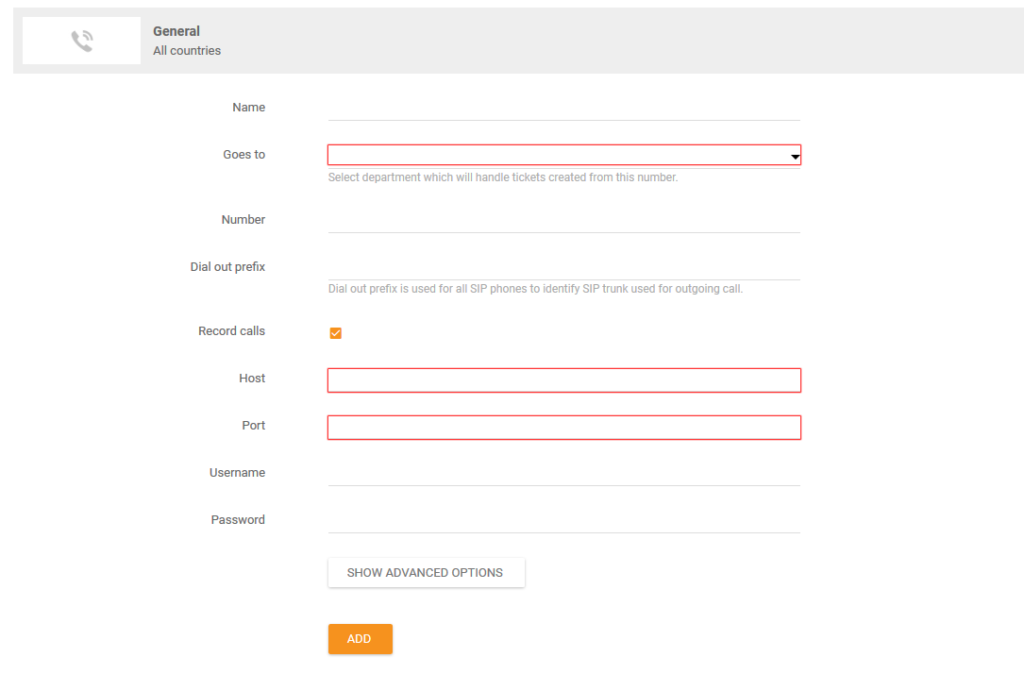 General call settings