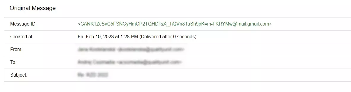 Παράδειγμα αναγνωριστικού μηνύματος ηλεκτρονικού ταχυδρομείου