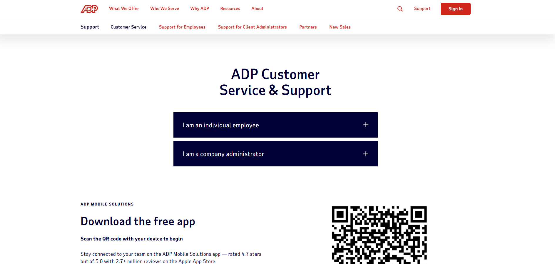 Επαφές Help Desk ADP