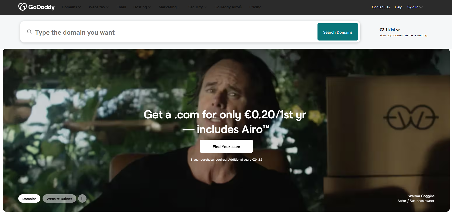 Επαφές Βοήθειας GoDaddy