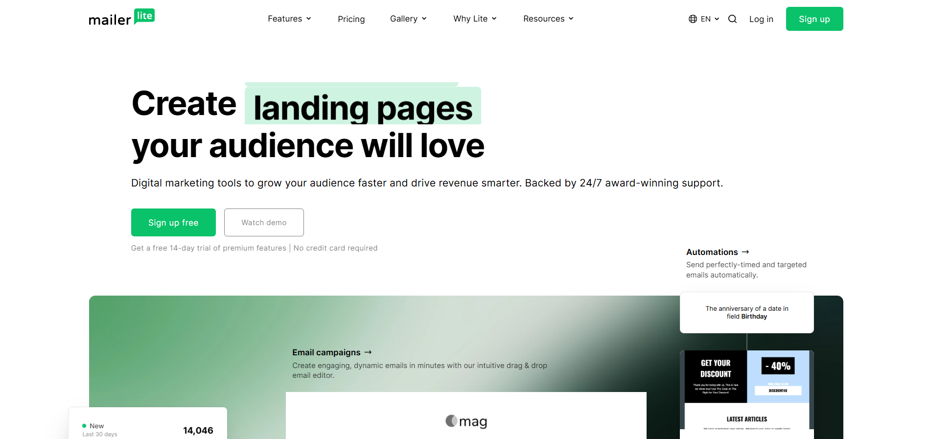 Επαφές Βοήθειας MailerLite