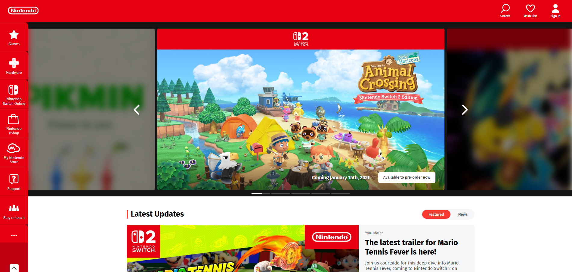 Επαφές Nintendo Help Desk