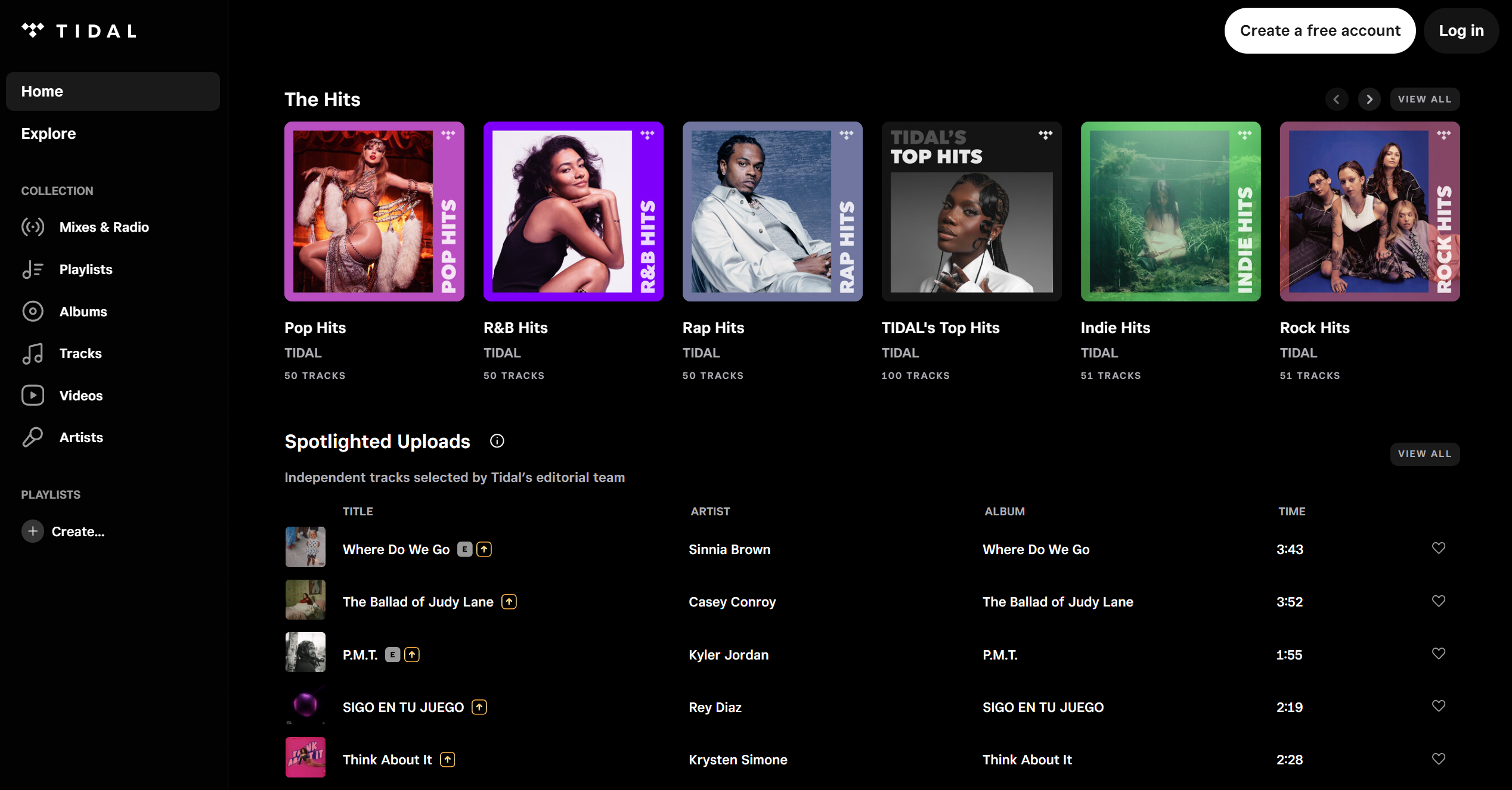 TIDAL Επαφές Help Desk