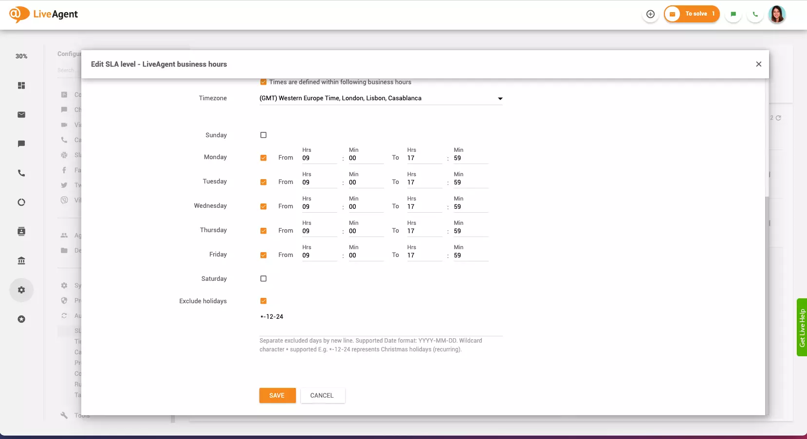 Αργίες ωραρίου λειτουργίας