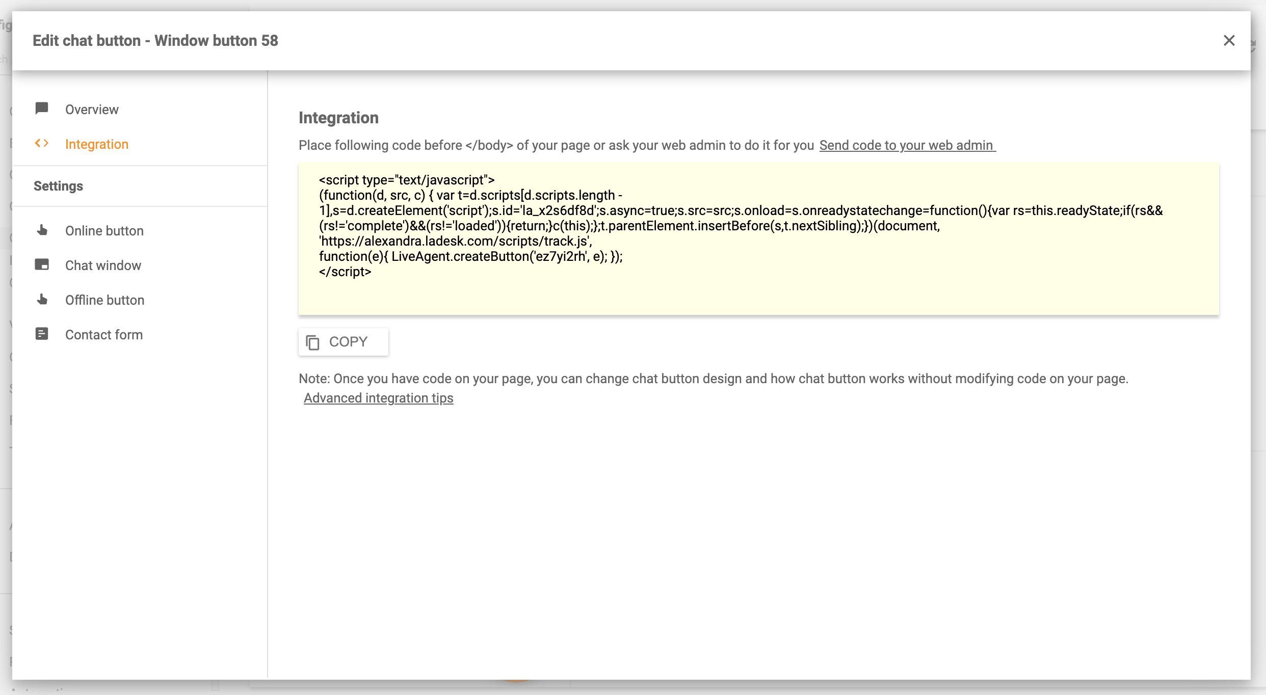 Ενσωματώστε τη συνομιλία στον ιστότοπο - LiveAgent