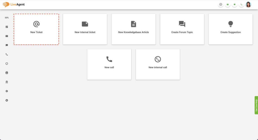Δημιουργήστε νέο εισιτήριο στο LiveAgent