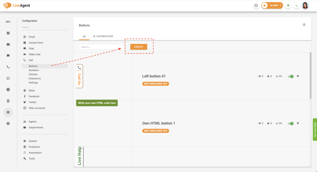 Δημιουργία κουμπιού κλήσης στο LiveAgent