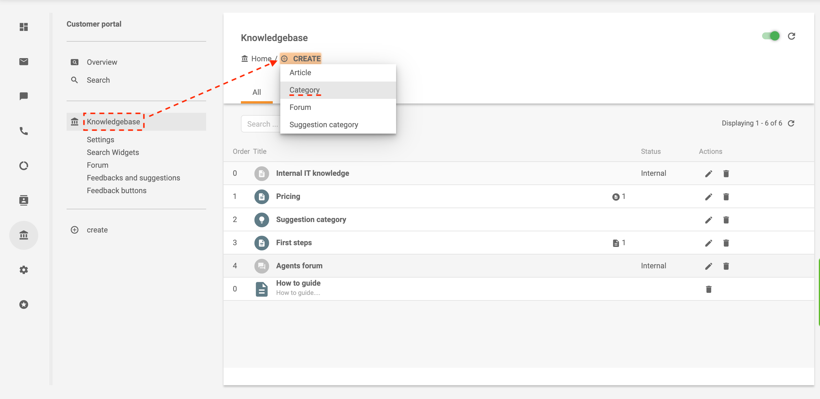 Δημιουργία κατηγορίας στο LiveAgent