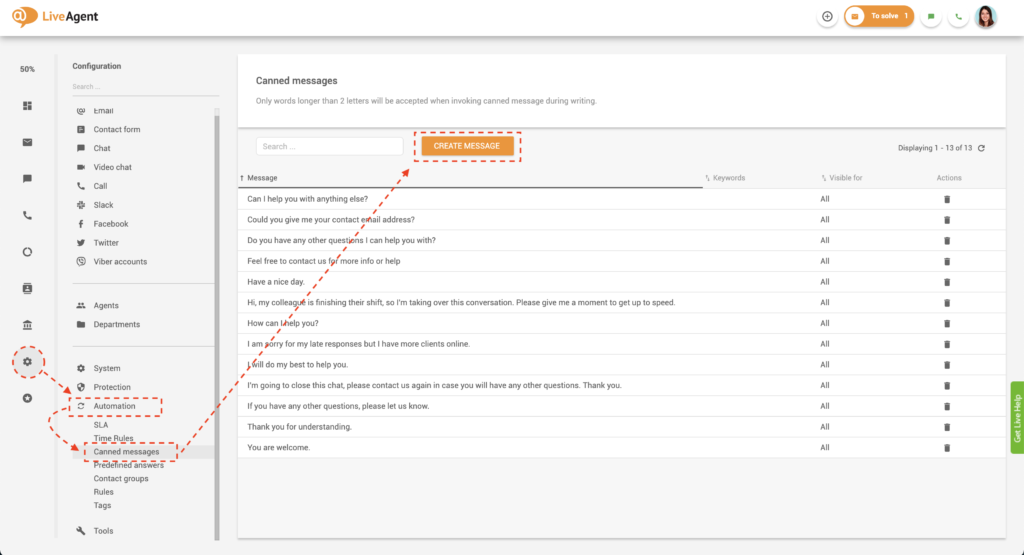 Δημιουργία προκατασκευασμένου μηνύματος