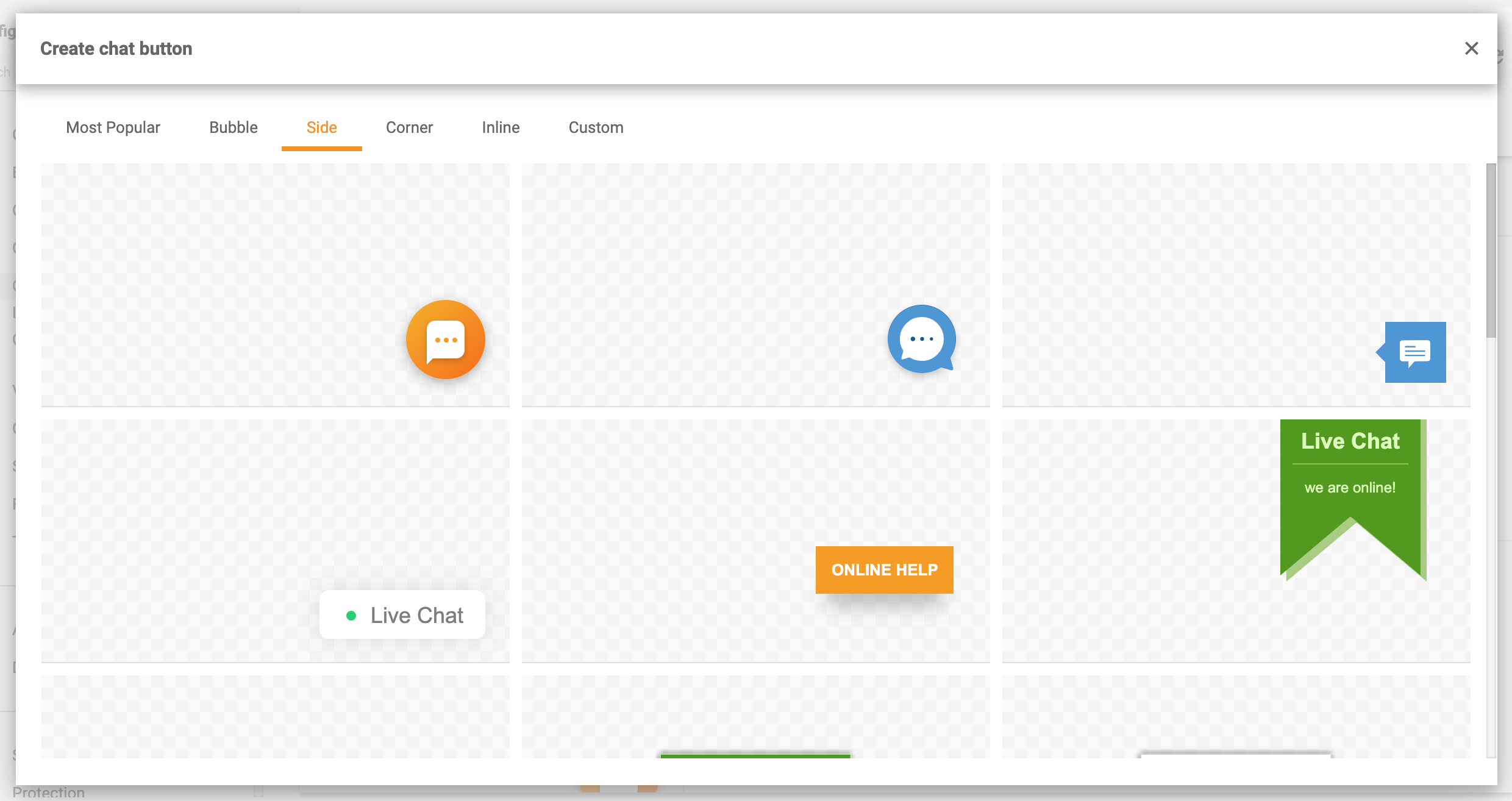Κουμπιά chat πλευράς