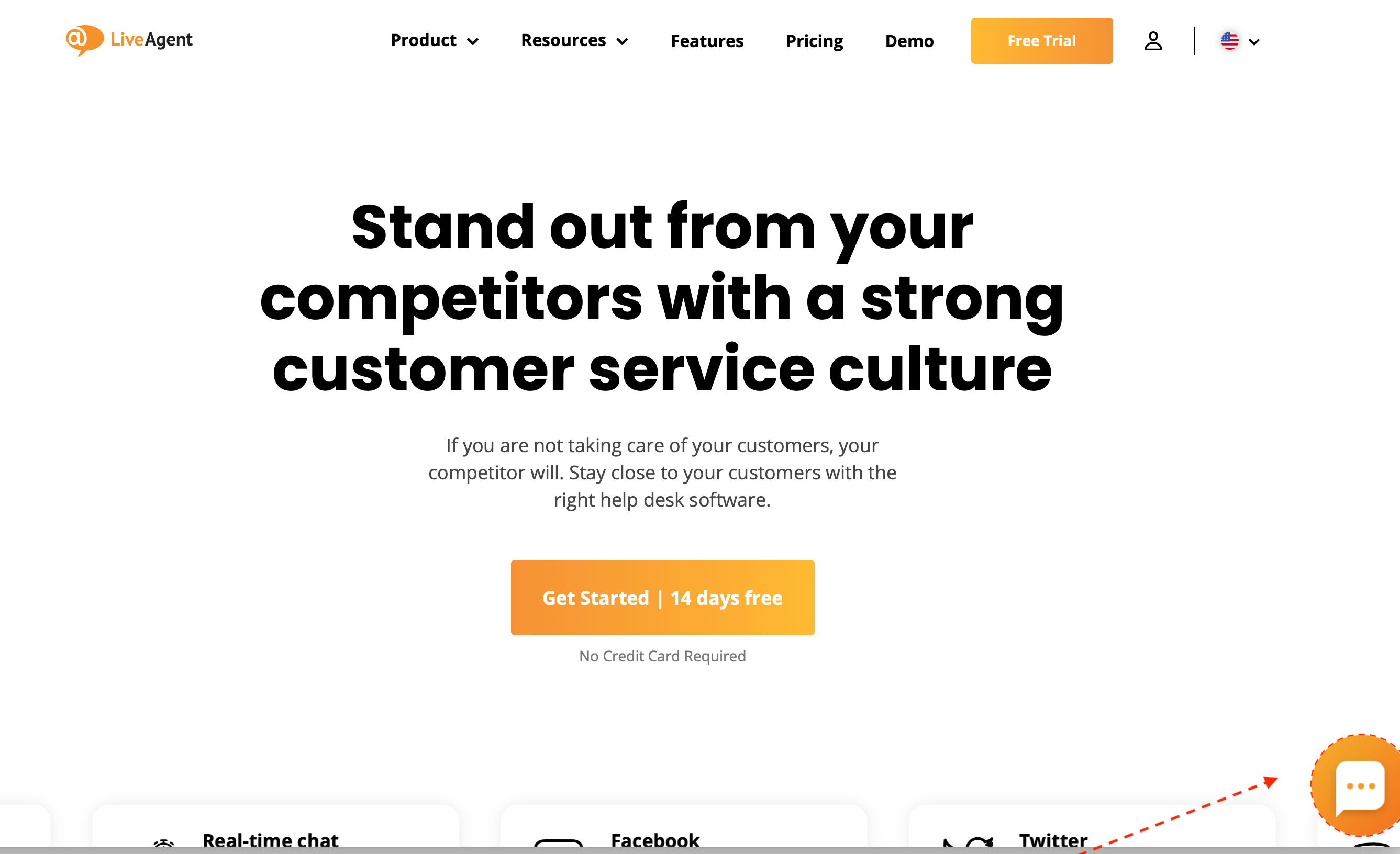 Παράδειγμα κουμπιού συνομιλίας LiveAgent