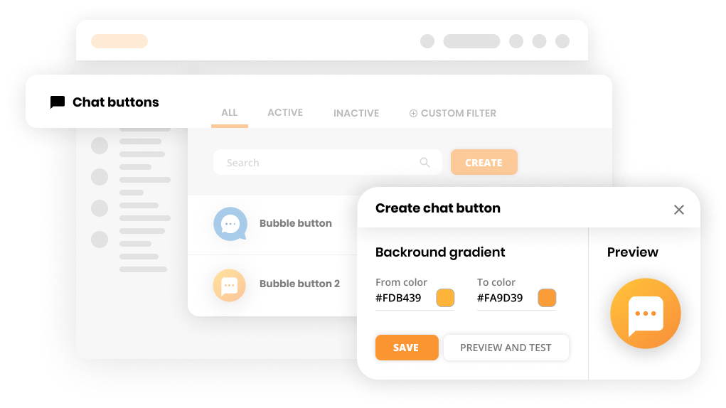 Mockup συνδέσεων Live chat