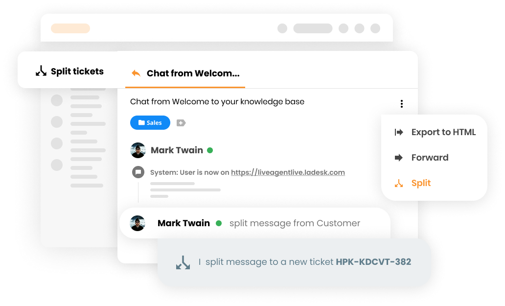 Split tickets feature mockup