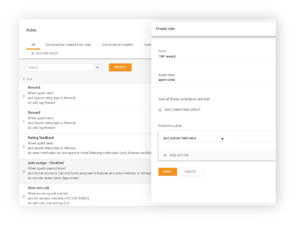 Δημιουργία κανόνα στο LiveAgent