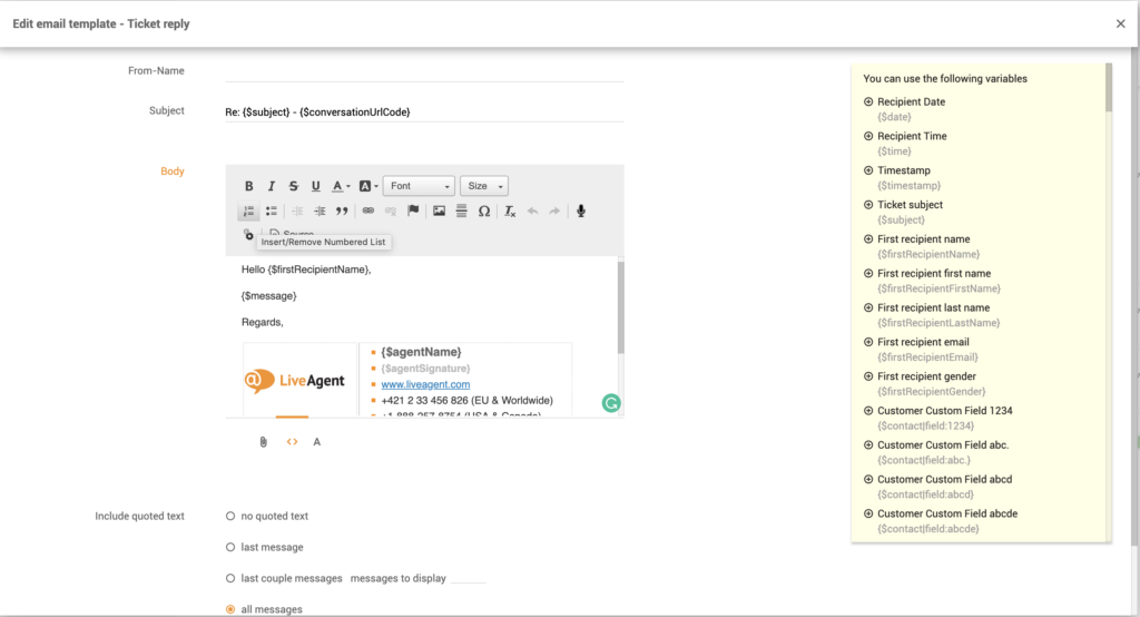 Προσαρμογή προτύπου email