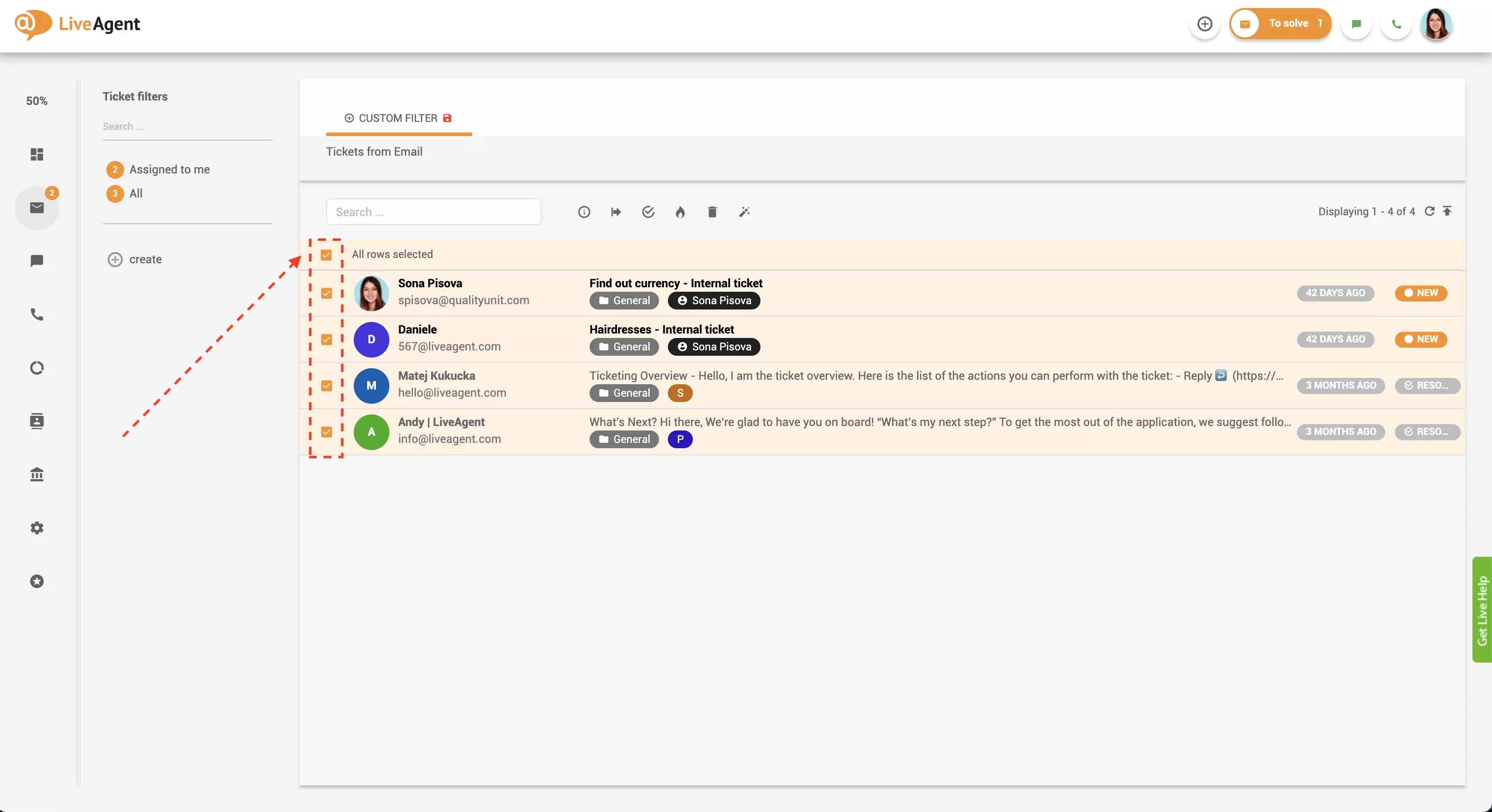Επιλογή πολλών εισιτηρίων