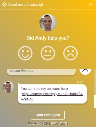 Agent rating reward or rebuke