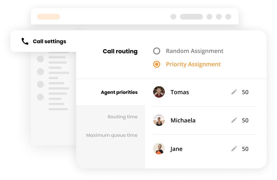 Λειτουργία δρομολόγησης κλήσεων στο λογισμικό κέντρου κλήσεων του LiveAgent