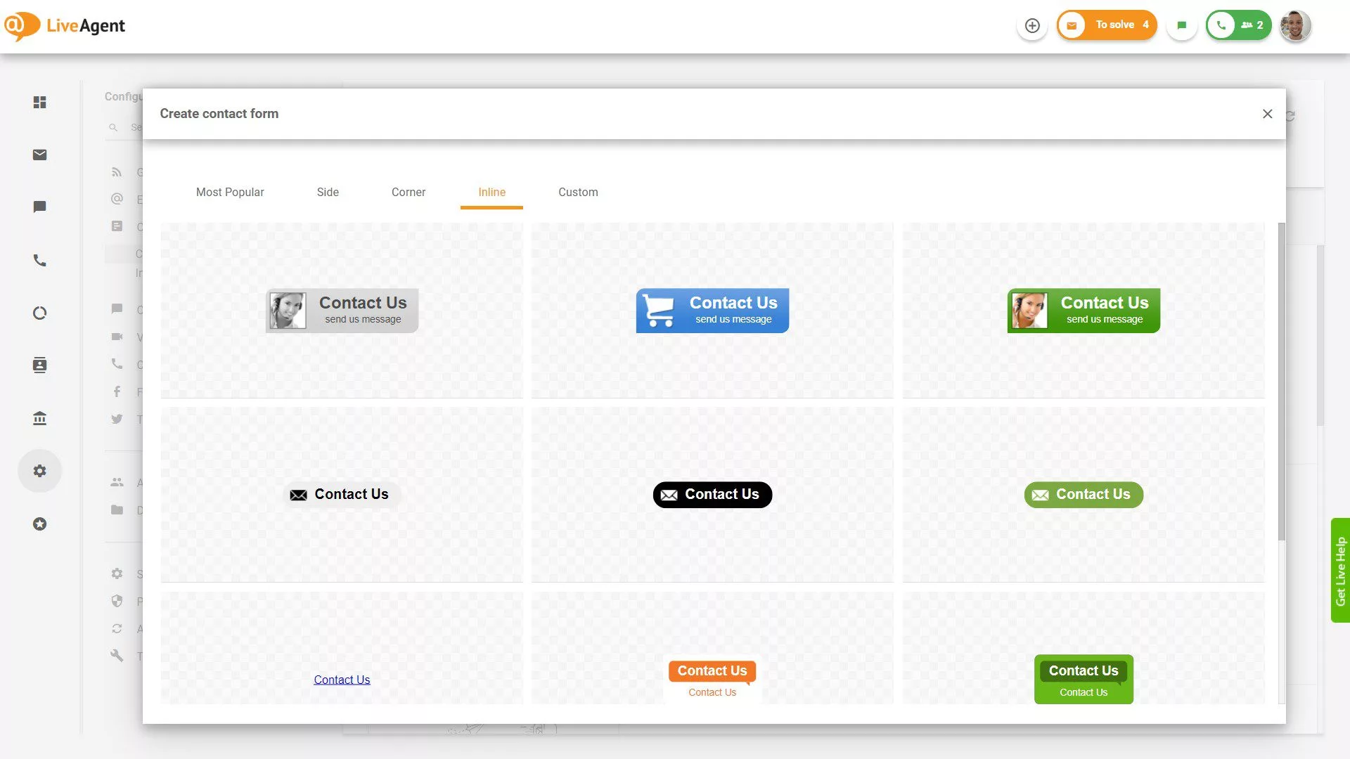 Ενσωματωμένα κουμπιά φόρμας επικοινωνίας
