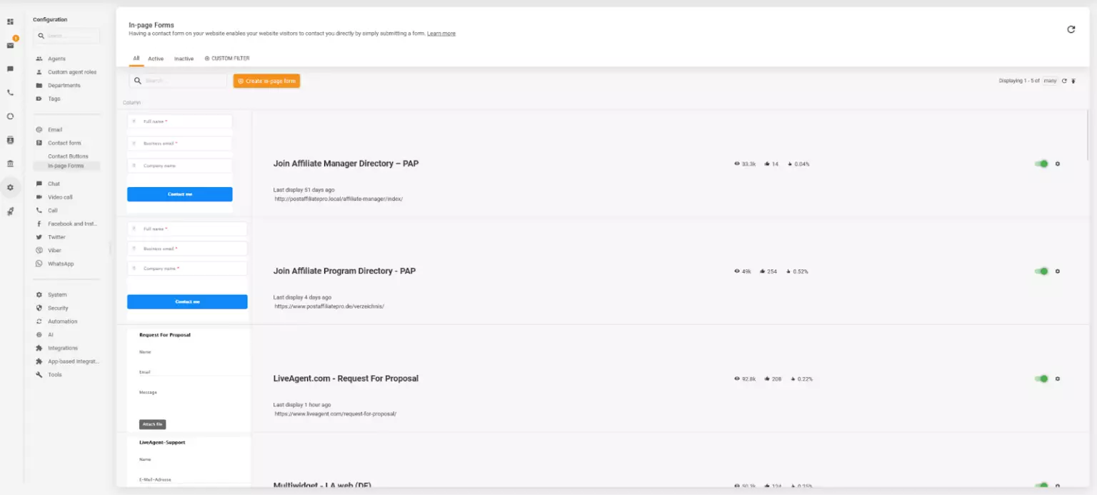liveagent-in-page-contact-forms