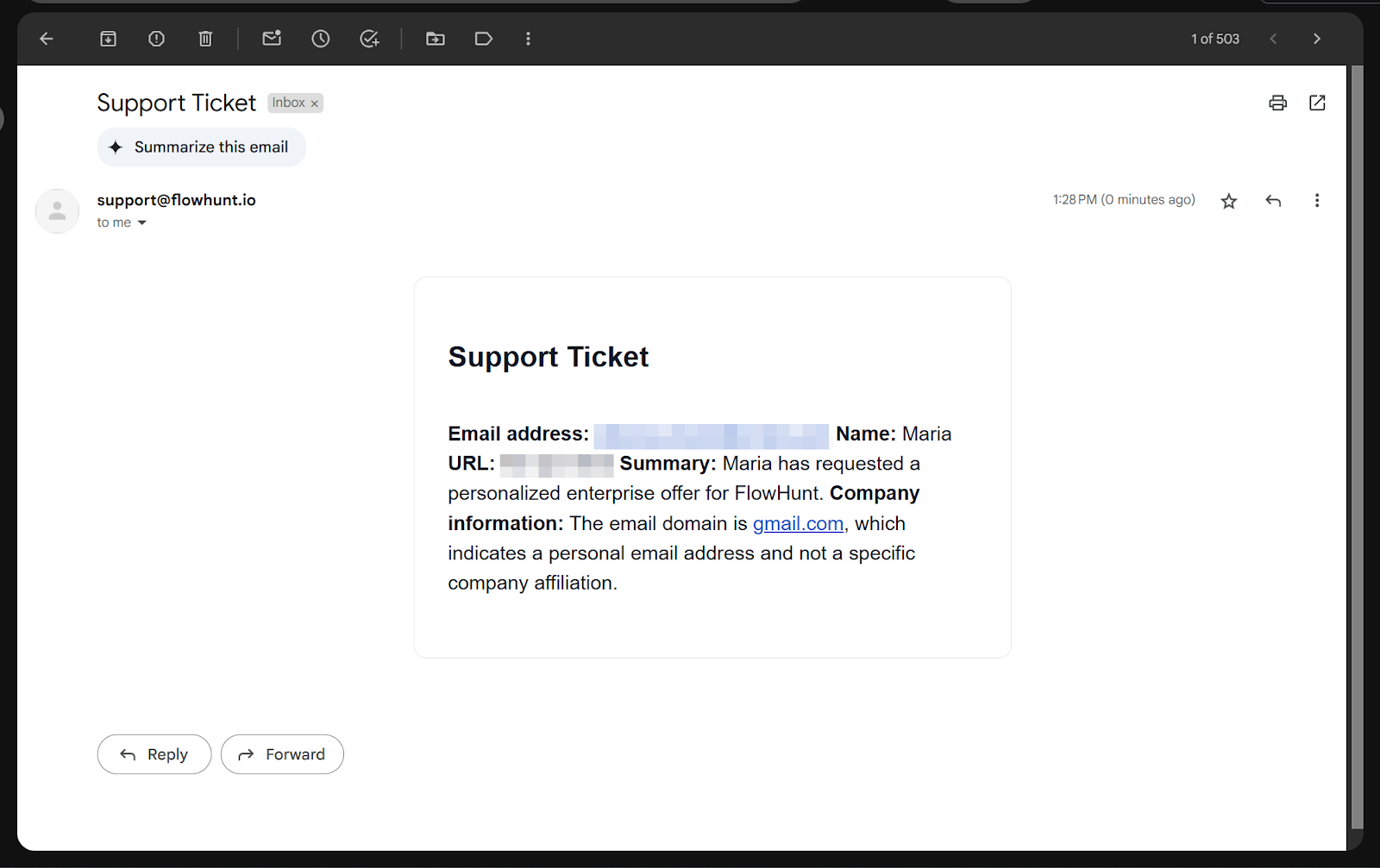 Ειδοποίηση Πελάτη από FlowHunt Chatbot