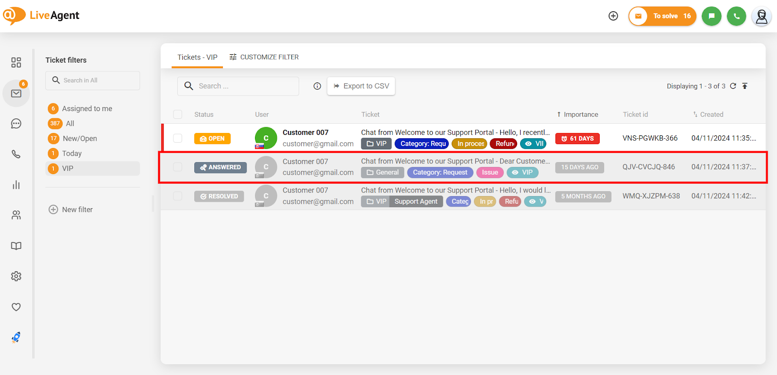 Διεπαφή LiveAgent που δείχνει τα βήματα για την εξαγωγή ενός αρχείου καταγραφής συνομιλίας