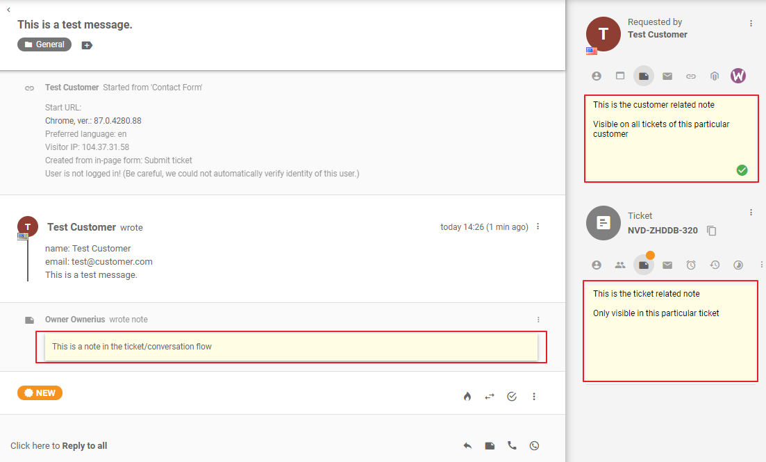 Διαφορετικοί τύποι εσωτερικών σημειώσεων LiveAgent