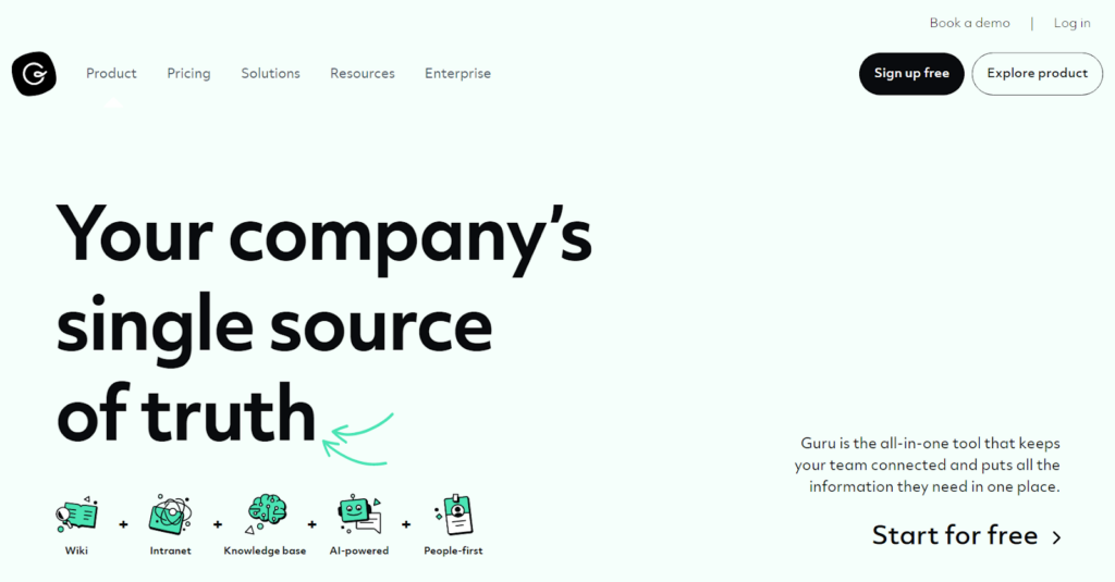 Εντυπωσιακή οθόνη βάσης γνώσης του Guru