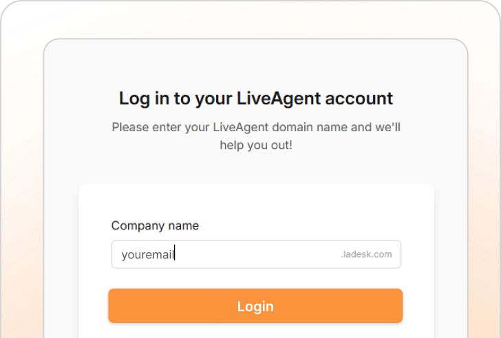 Συνδεθείτε στο LiveAgent