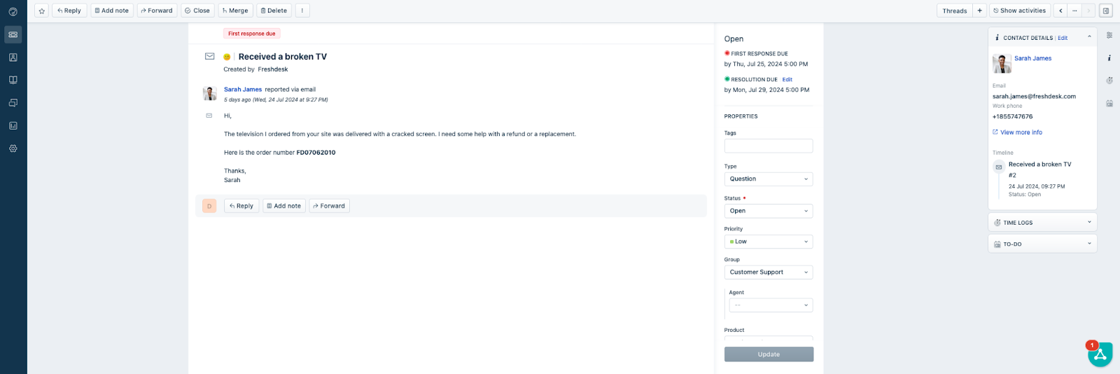 Περιβάλλον εισιτηρίων του HubSpot