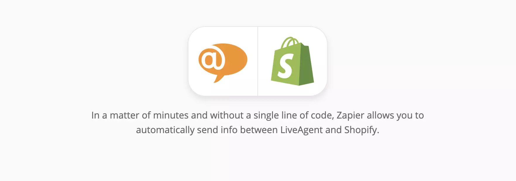 Σελίδα ενσωμάτωσης LiveAgent και Shopify στο Zapier