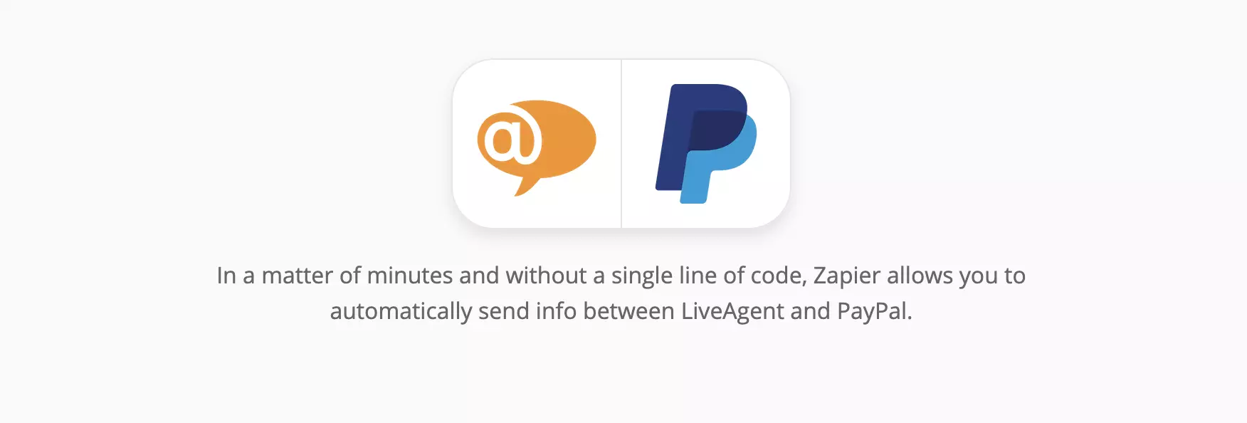 Σελίδα ενοποιήσεων LiveAgent και PayPal στο Zapier