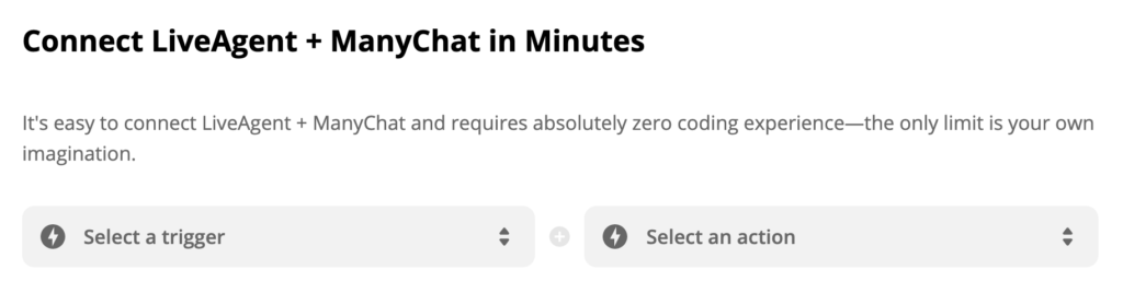 Επιλογή ενός trigger και μιας ενέργειας στο Zapier