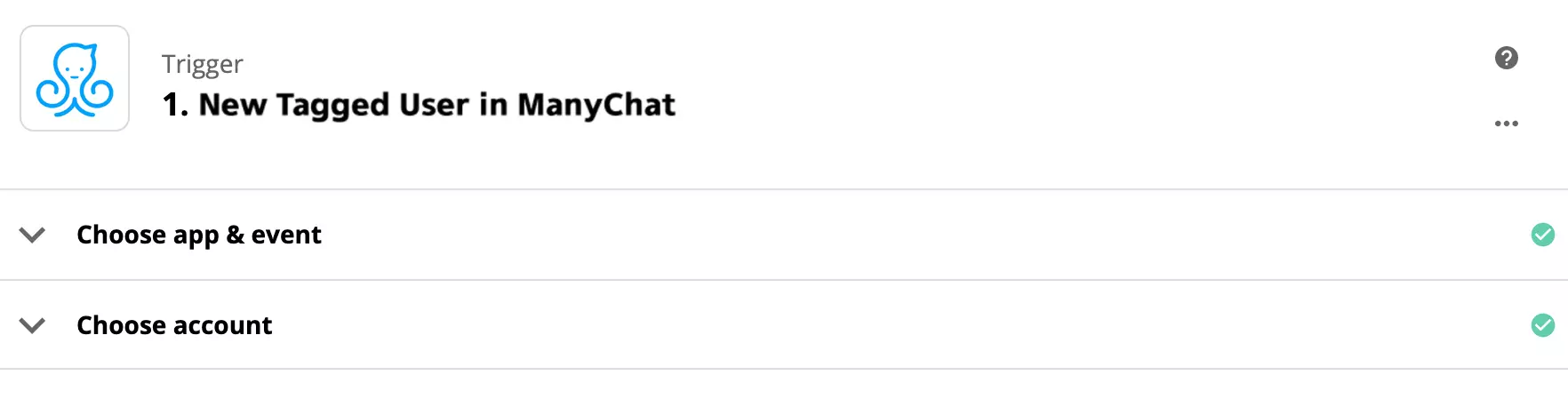 Ρύθμιση trigger ManyChat στο Zapier