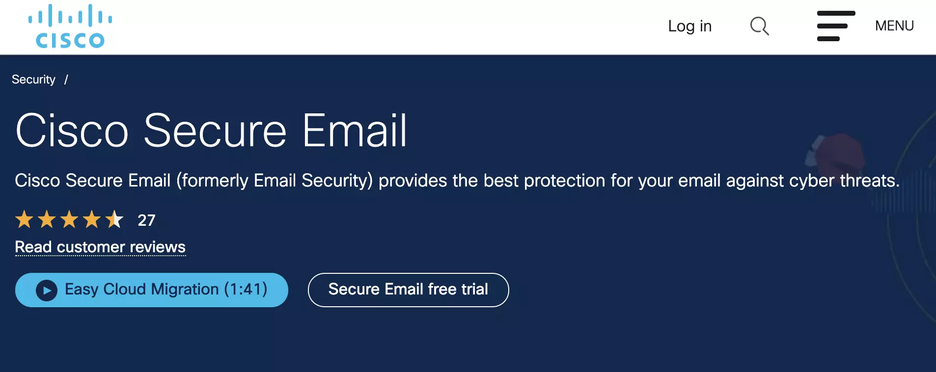 Ιστοσελίδα Cisco Secure Email