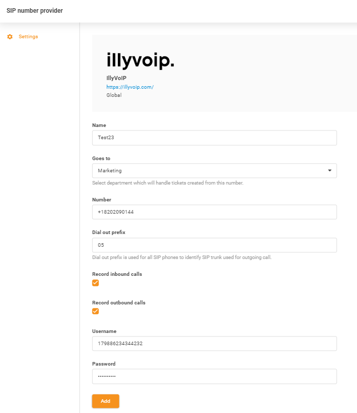 IllyVoIP credentials