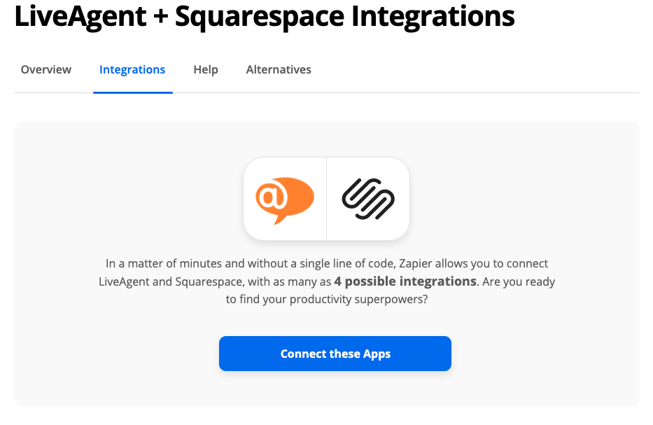 Συνδέστε το LiveAgent με το Squarespace μέσω Zapier
