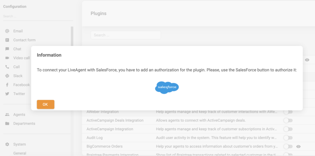 Σύνδεση ενοποίησης Salesforce