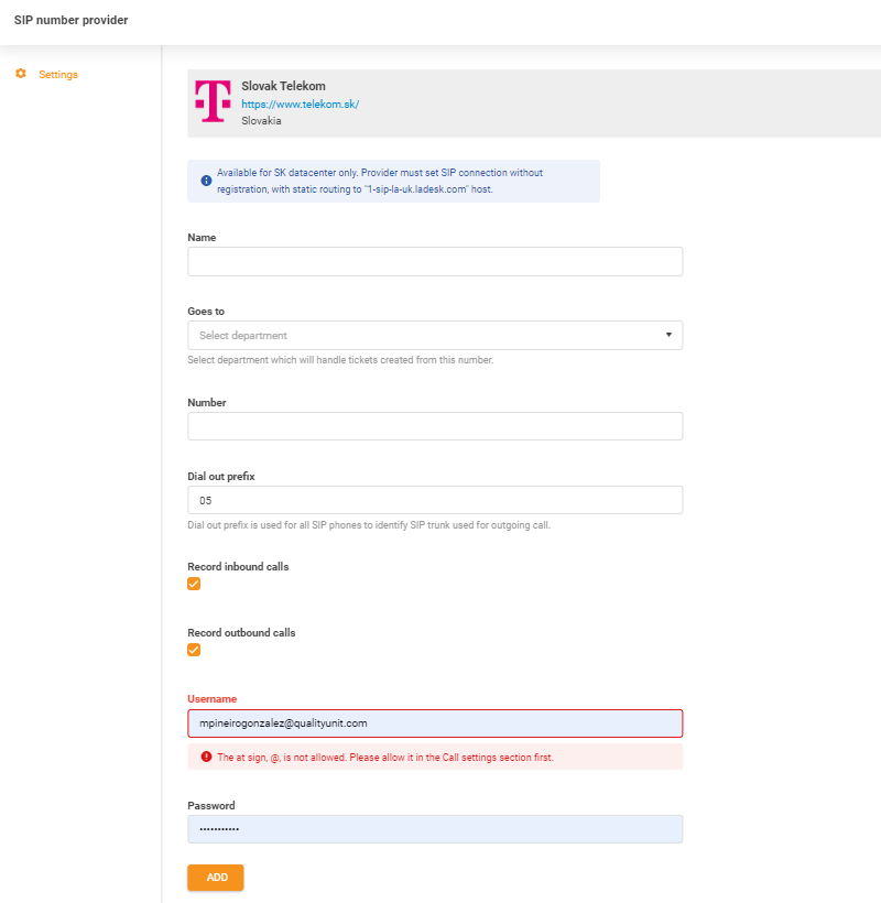 Διαπιστευτήρια Slovak Telekom