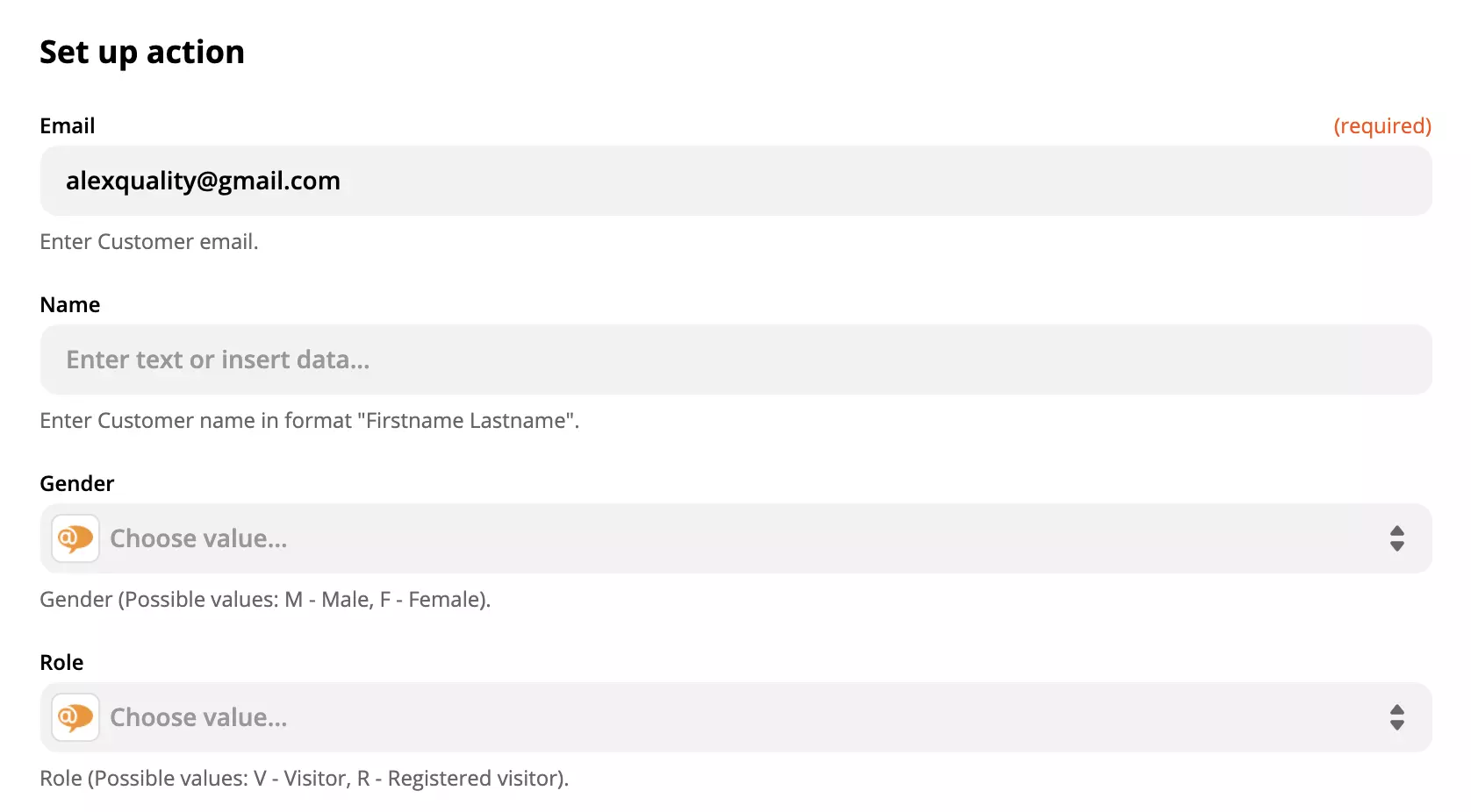 Ρύθμιση ενέργειας LiveAgent στο Zapier