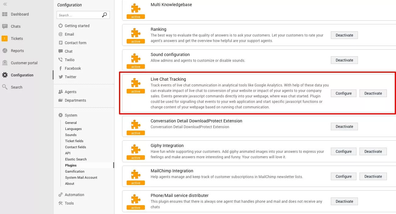 Παρακολούθηση chat LiveAgent