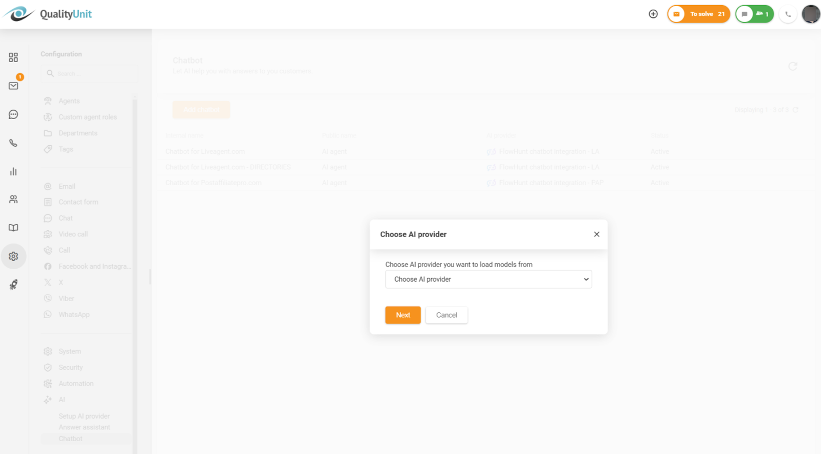 Επιλογή παρόχου chatbot τεχνητής νοημοσύνης