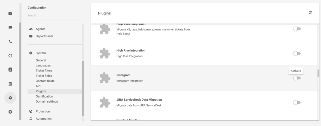 Instagram plugin στο LiveAgent