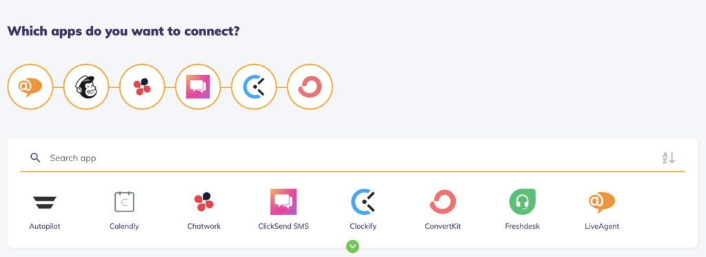 Εικόνα που δείχνει δυνατότητες σύνδεσης εφαρμογών με το Integrately
