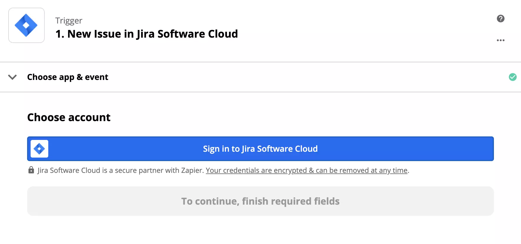 Ρύθμιση trigger Jira στο Zapier