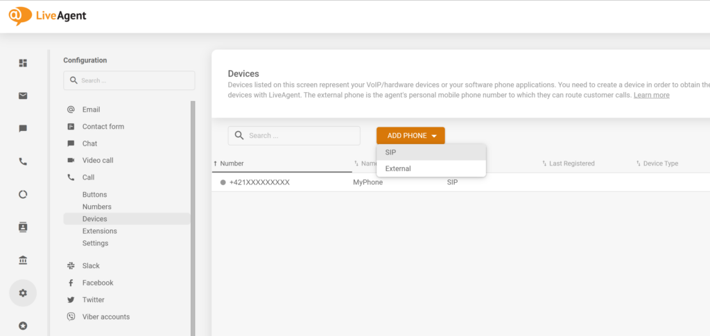 Πώς να προσθέσετε νέο SIP τηλέφωνο στη ρύθμιση του LiveAgent